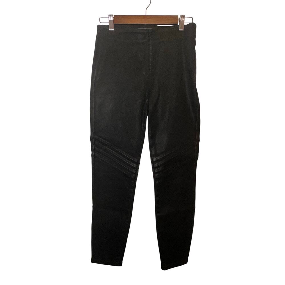 Free People Black Moto‎ Skinny Jeans Side Zip Cropped High Rise Size 28